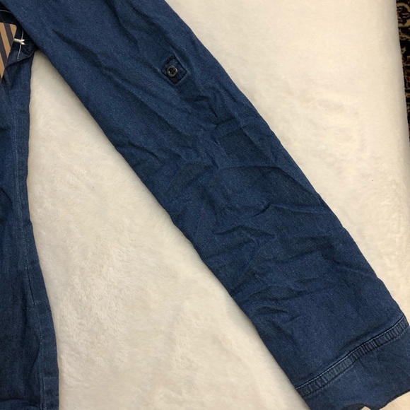 Denim indigo blue stonewashed women’s denim shirt with full front opening - Picture 9 of 11